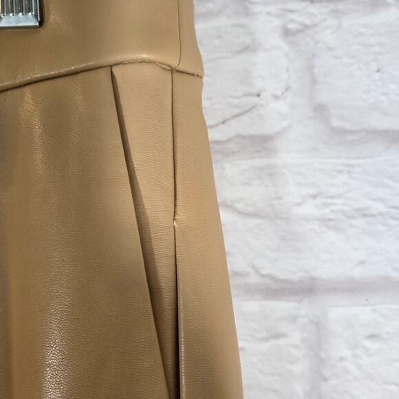 R J.Crew Tan Faux Leather Pants Straight Leg Essential NWT Women's Plus Size 18 - Picture 4 of 10